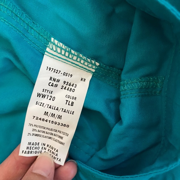 Cherokee Womens Scrub Pull-On Pants Elastic Waist Straight Leg NWT, Teal SZ L - Picture 7 of 12